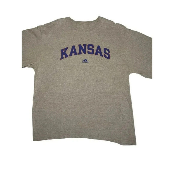 adidas Other - Adidas Kansas Jayhawks Men's Gray Graphic T-Shirt Size L Long Sleeve